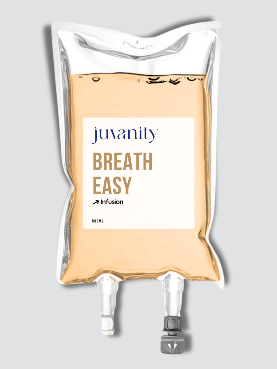 BREATH-EASY-Infusionsbeutel zur Unterstützung der Atemwege bei der Infusionstherapie in der Praxis Juvanity Lampertheim