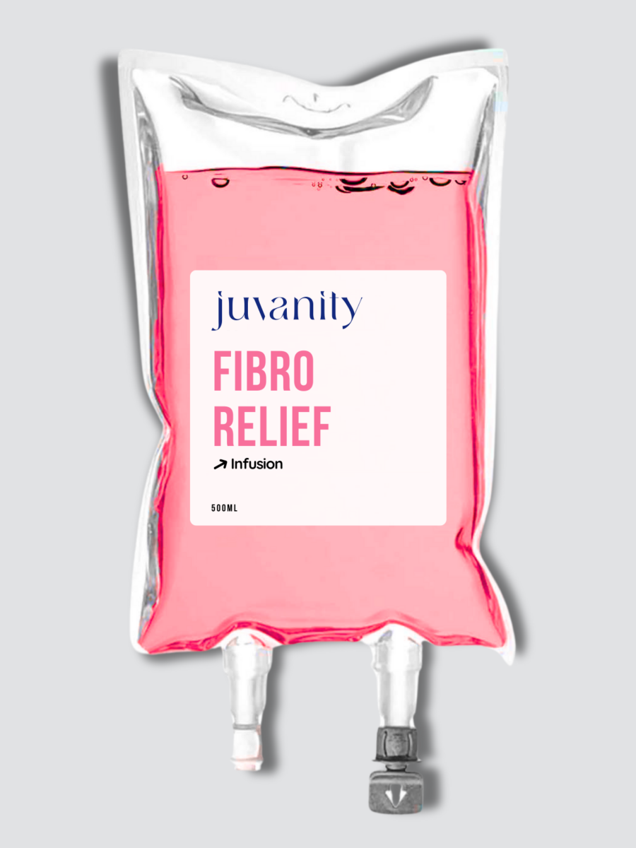 Fibro Relief Infusionsbeutel zur Linderung von Fibromyalgie-Beschwerden bei der Infusionstherapie in der Praxis Juvanity Lampertheim