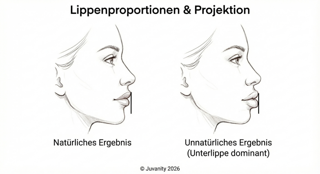 Schematische Darstellung der Lippenproportionen © Juvanity 2026