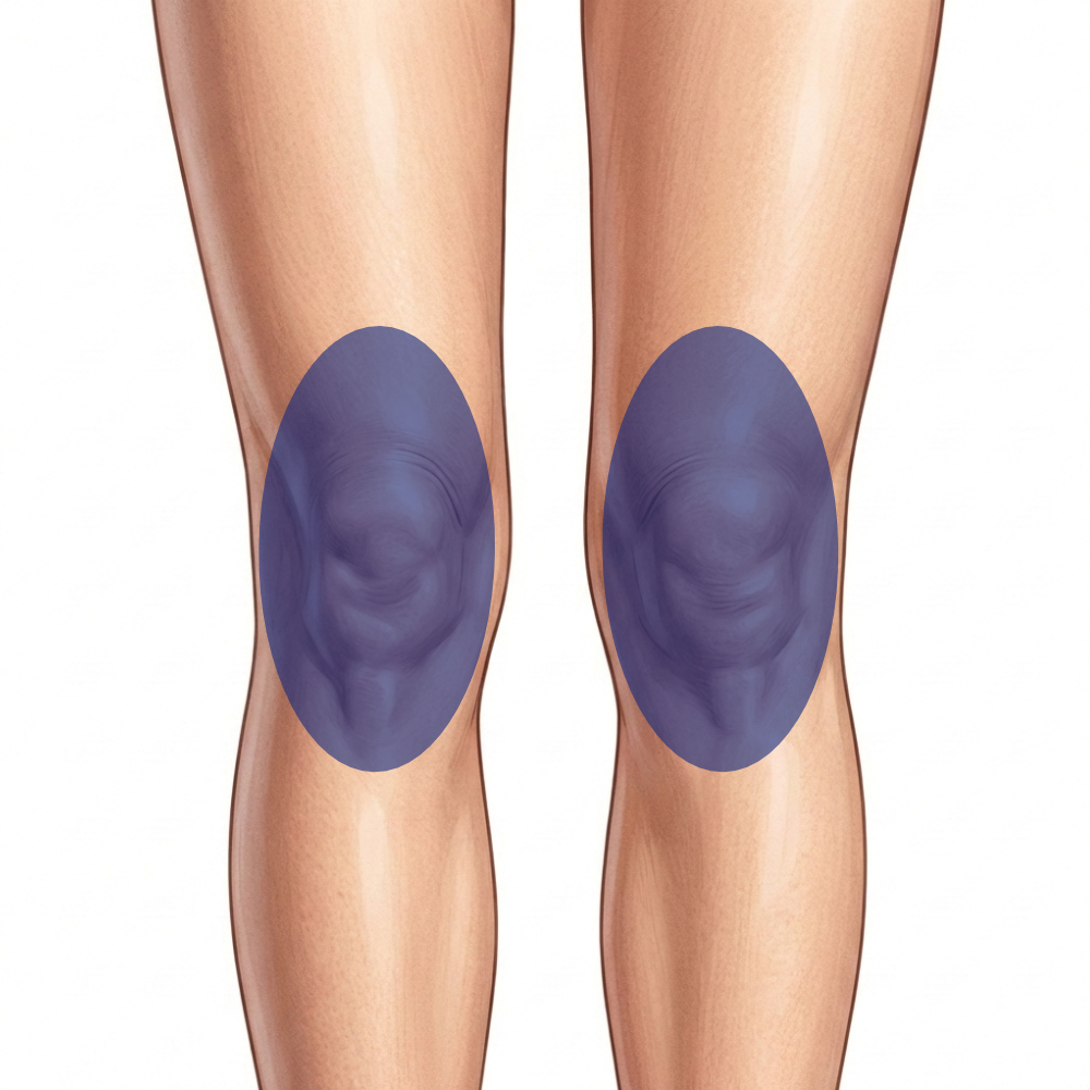 Fett weg Spritze Anwendung am Knie