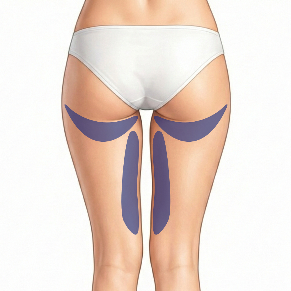 Fett weg Spritze Anwendung am Po