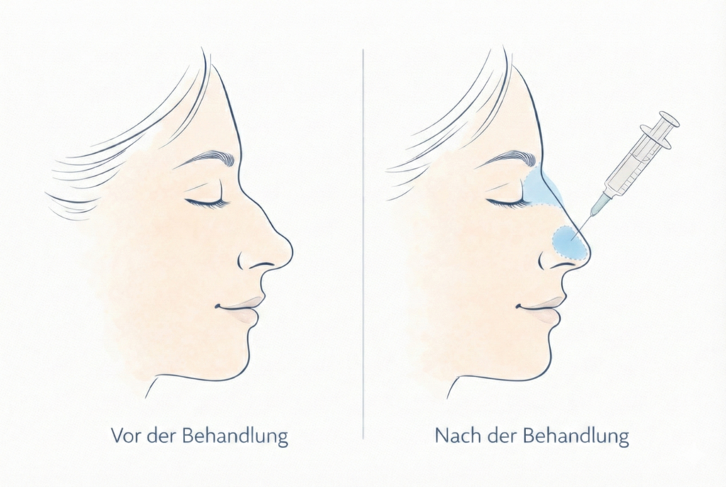 Behandlunsmethode für Nasenkorrektur ohne OP