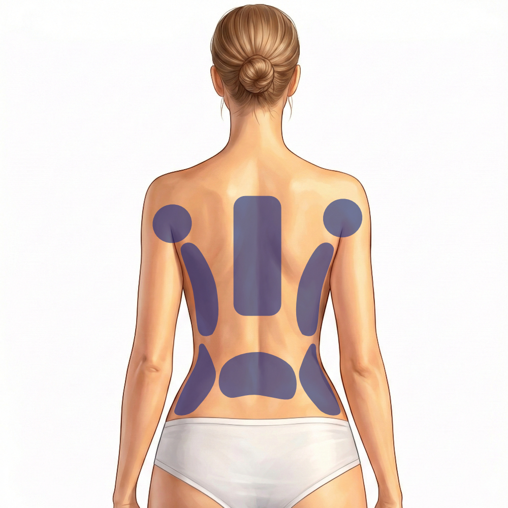 Fett weg Spritze Anwendung am Rücken
